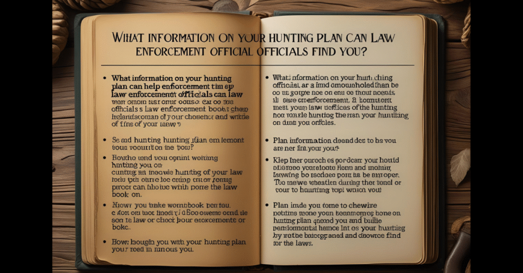 What Information on Your Hunting Plan Can Help Law Enforcement Officials Find You