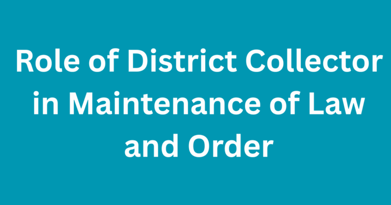 Maintenance of Law and Order
