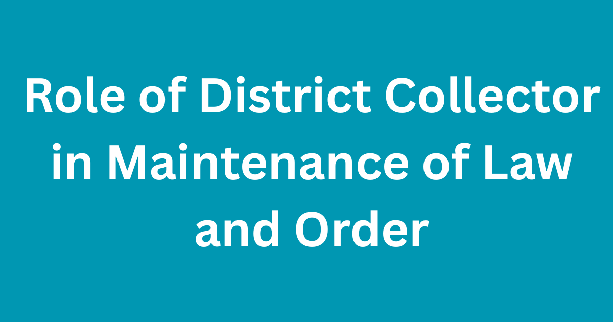 Maintenance of Law and Order