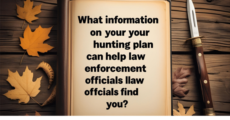 What Information on Your Hunting Plan Can Help Law Enforcement Officials Find You
